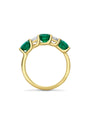 Classic Emerald and Ashoka Diamond Yellow Gold Eternity Ring