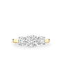 Trilogy Round Brilliant Yellow Gold Diamond Engagement Ring