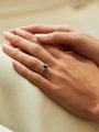 Trilogy Sapphire Diamond Platinum Engagement Ring