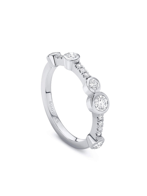 Waterfall Half-Hoop Platinum Diamond Ring