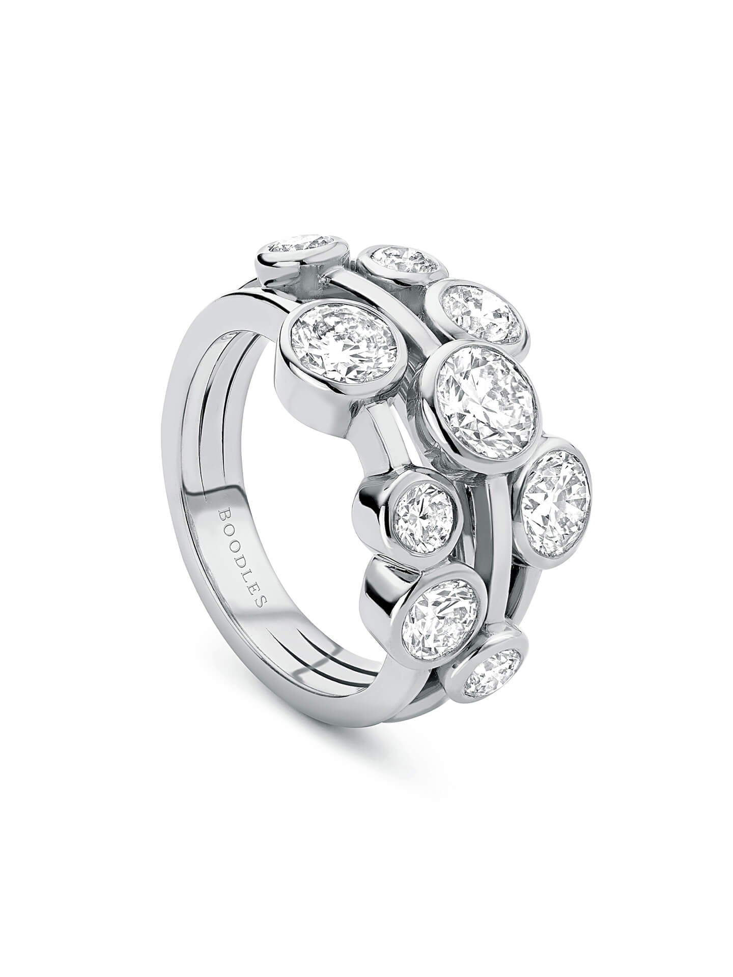 Raindance Medium Platinum Diamond Ring | Boodles
