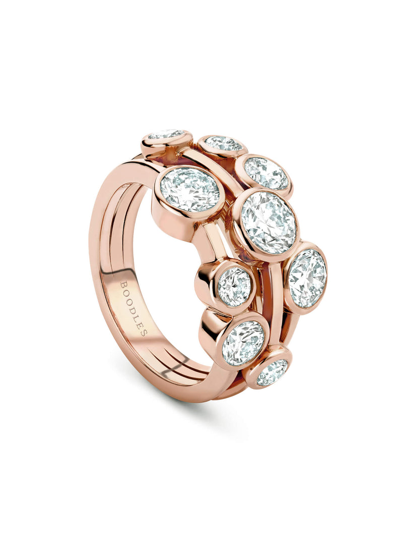 Raindance Medium Rose Gold Diamond Ring