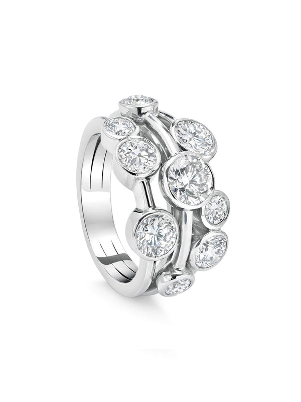 Raindance Large Platinum Diamond Ring