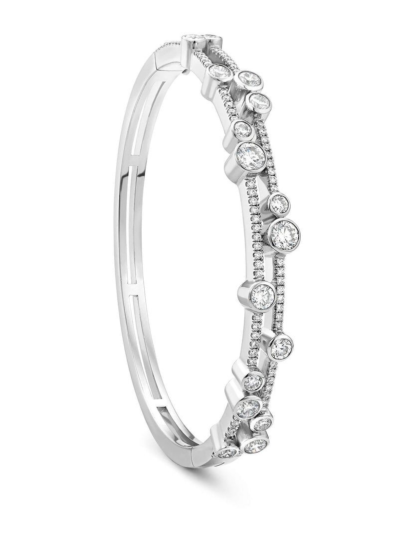 Waterfall Platinum Double Bangle