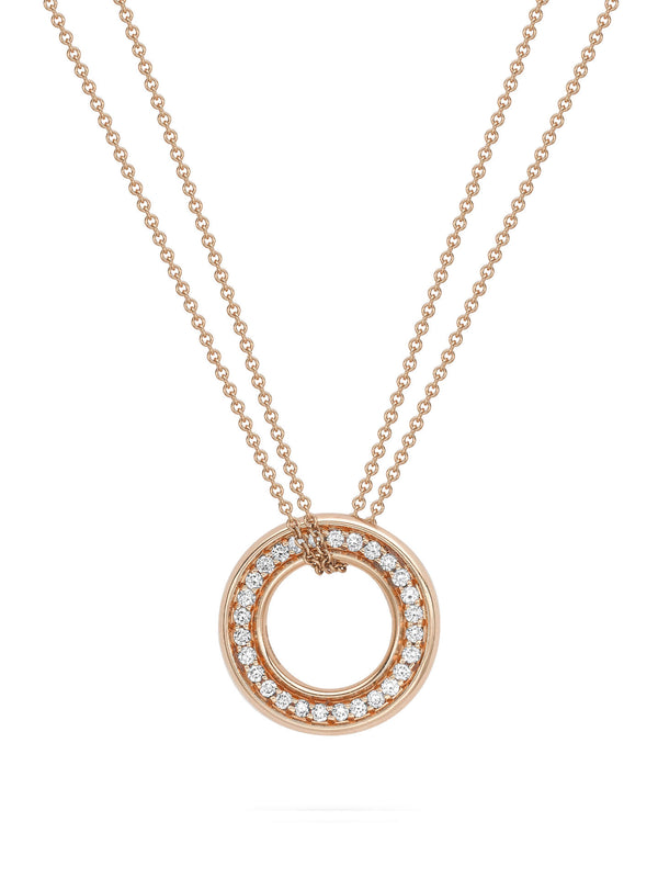 Medium Roulette Rose Gold Diamond Pendant