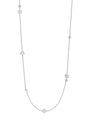 Blossom Long White Gold Charm Necklace