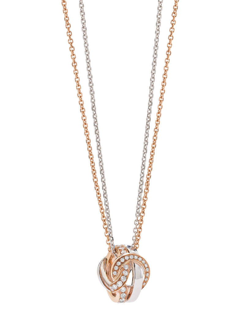The Knot Rose and White Gold Diamond Pendant