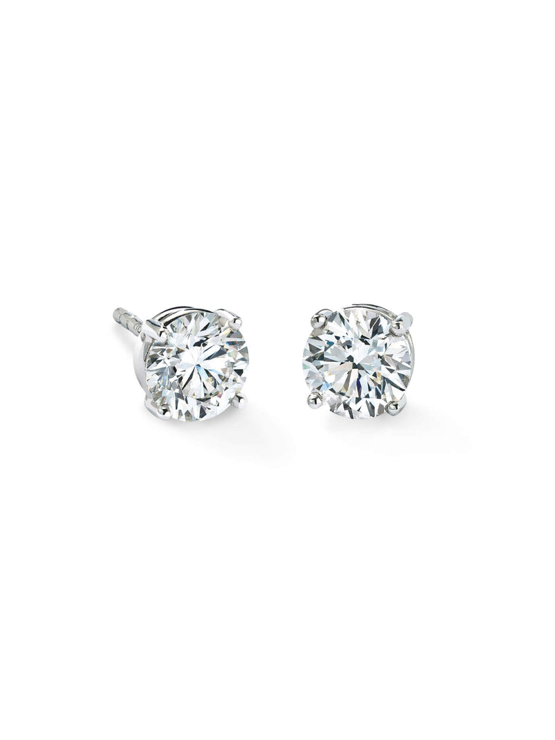 Classic Platinum Diamond Stud Earrings