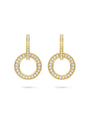 Large Roulette Yellow Gold Diamond Earrings