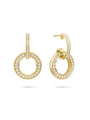 Large Roulette Yellow Gold Diamond Earrings