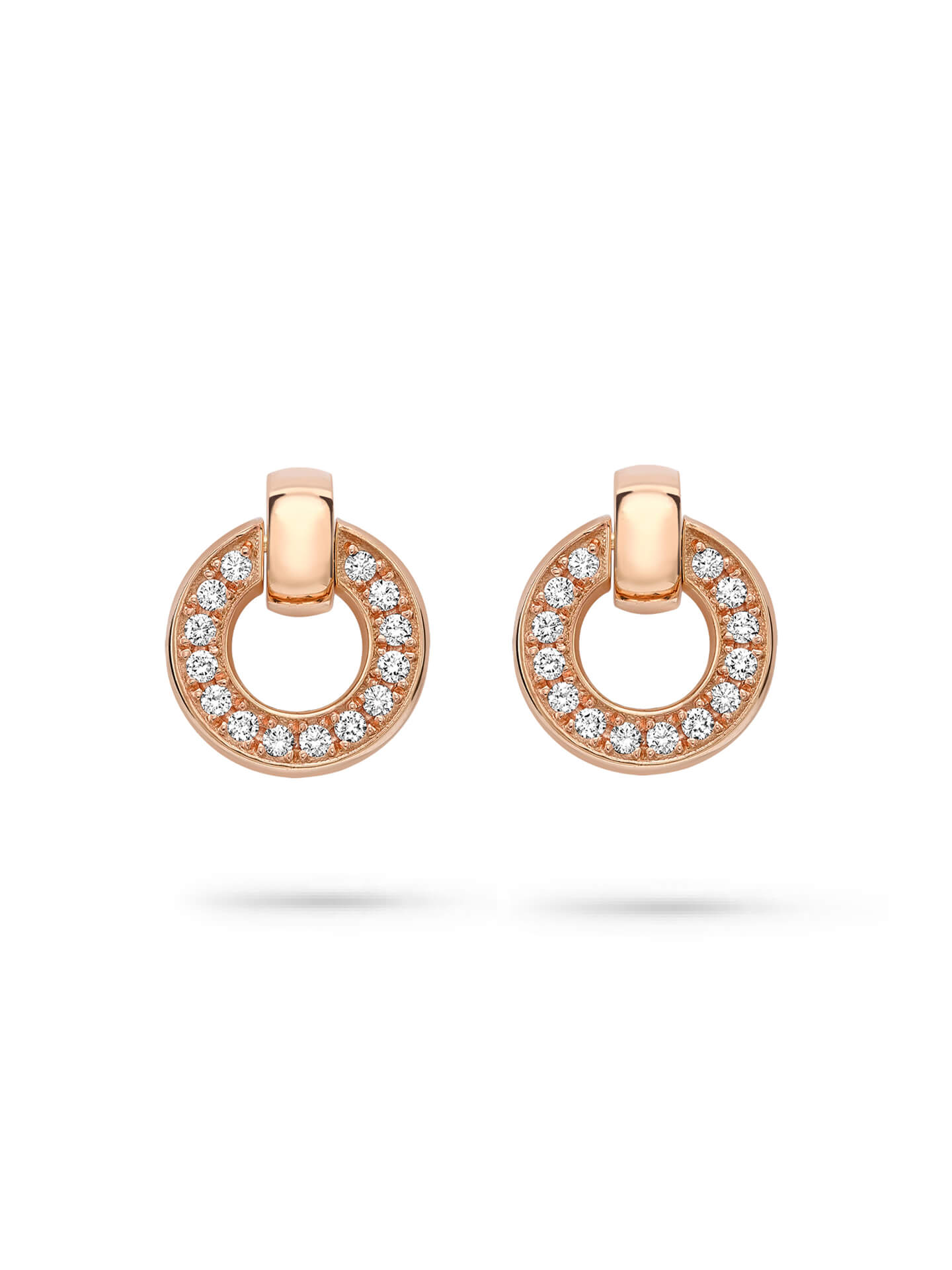 Roulette Rose Gold Diamond Flip Earrings | Boodles