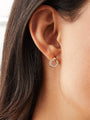 Roulette Rose Gold Diamond Flip Earrings