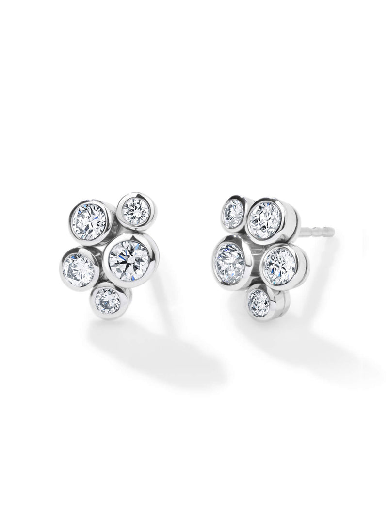 Raindance Medium Cluster Diamond Stud Earrings