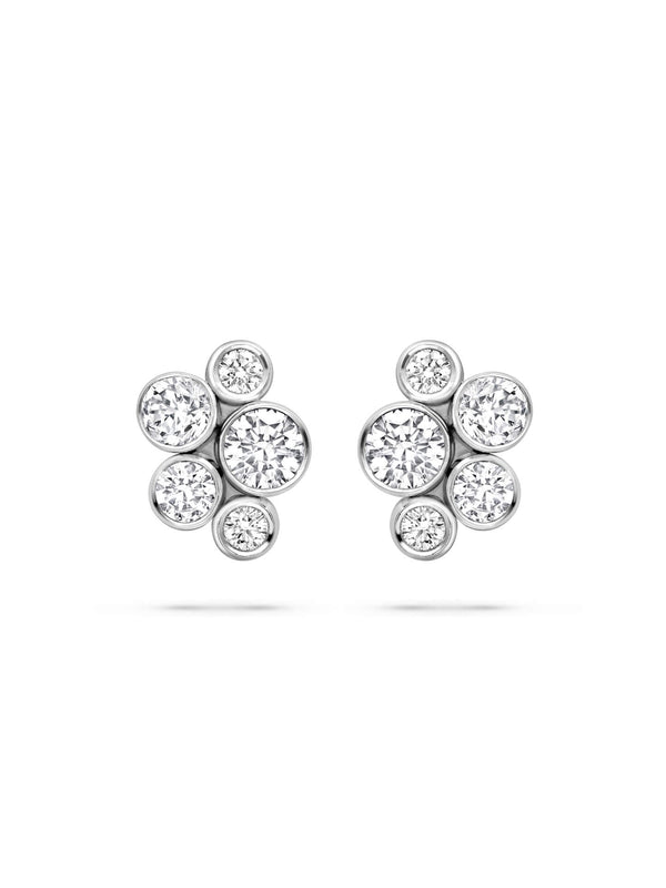 Raindance Large Cluster Diamond Stud Earrings