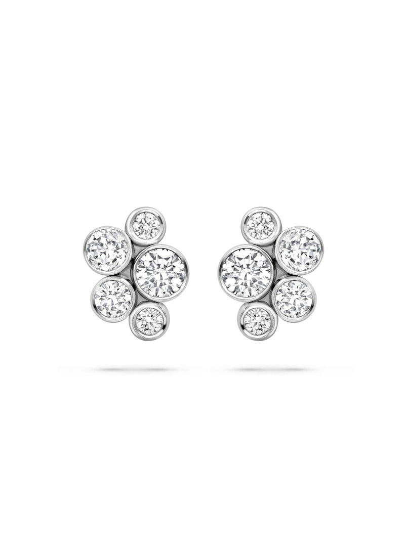 Raindance Large Cluster Diamond Stud Earrings