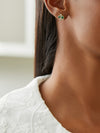 Raindance Classic Cluster Emerald Yellow Gold Stud Earrings