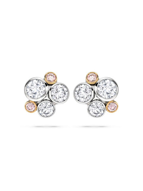 Raindance Pink Diamond Cluster Earrings