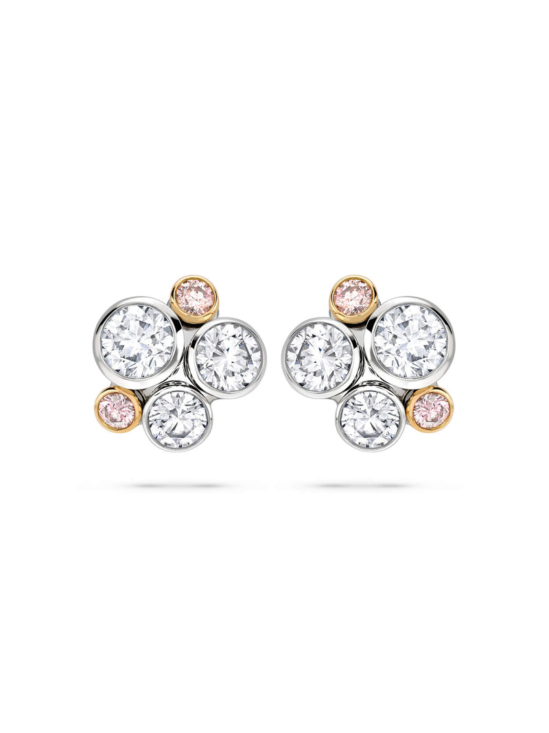 Raindance Pink Diamond Cluster Earrings