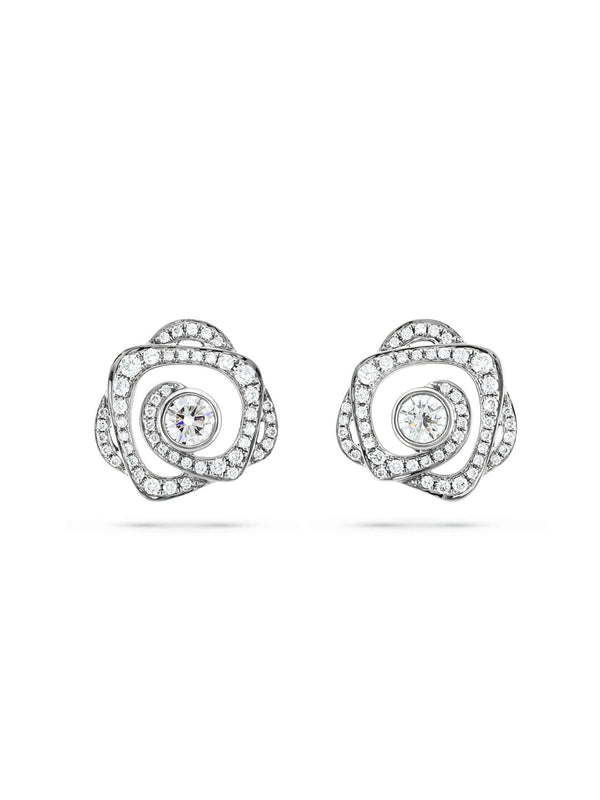 Maymay Rose Large Platinum Diamond Earrings