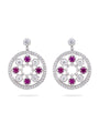 Circus White Gold Diamond and Ruby Drop Earrings