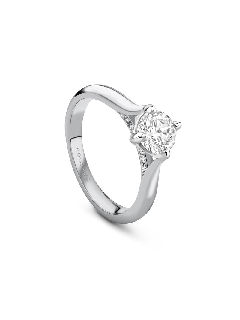 Boodles Brilliance Platinum Diamond Engagement Ring 0.9 Carat FVS1