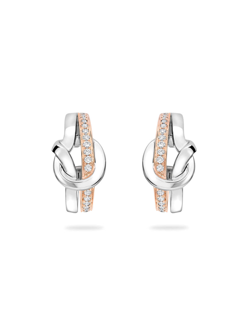 The Knot White and Rose Gold Diamond Earrings