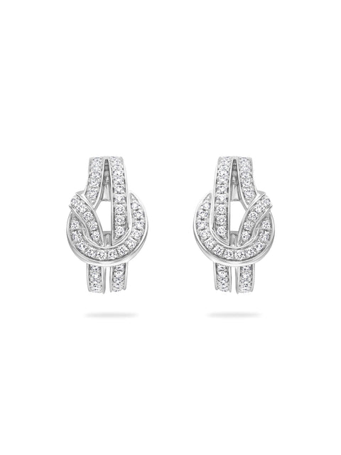 The Knot White Gold Diamond Earrings