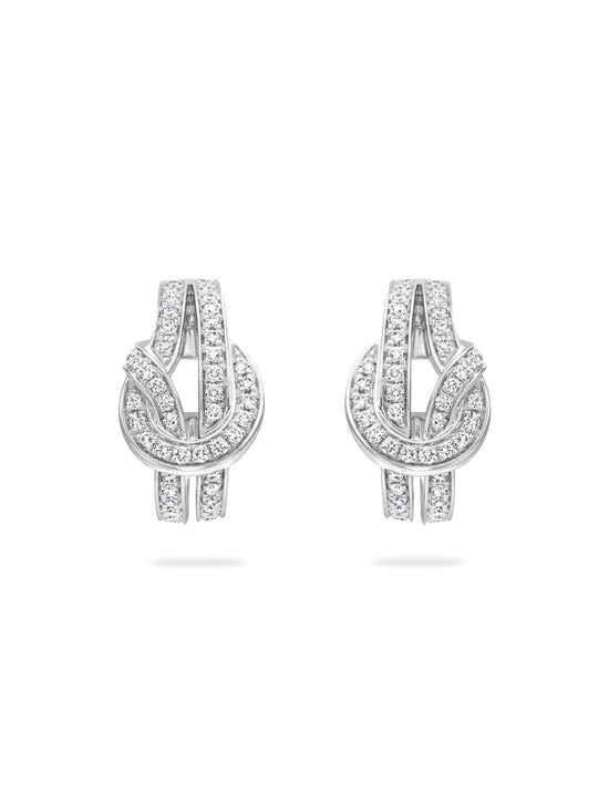 The Knot White Gold Diamond Earrings