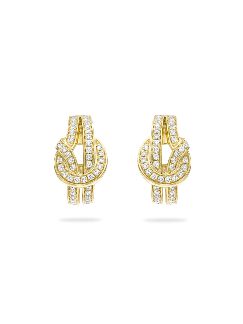 The Knot Yellow Gold Diamond Earrings