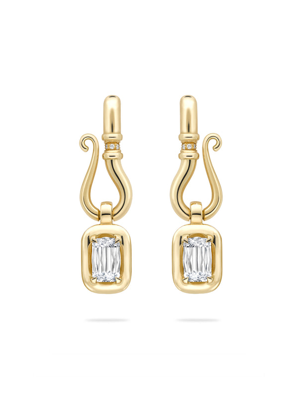 Florentine Ashoka Yellow Gold Diamond Earrings
