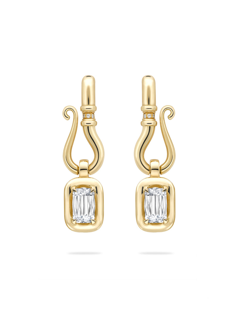 Florentine Ashoka Yellow Gold Diamond Earrings