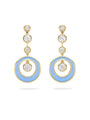 Raindance Diamond Blue Enamel Yellow Gold Earrings