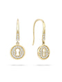 Secret Garden Keyway Yellow Gold Drop Earrings