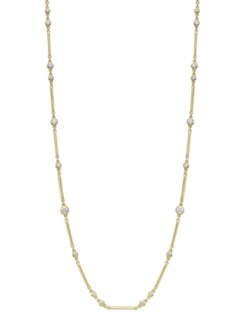 Raindance Long Yellow Gold Diamond Necklace