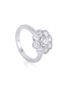 Diamond Cluster Ring With Scalloped Edge
