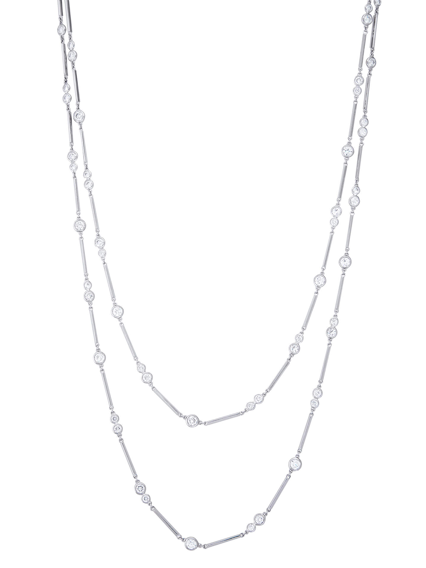 Raindance Double Row Long Diamond Necklace Boodles