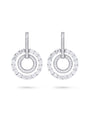 Roulette Double Hoop White Gold Diamond Earrings