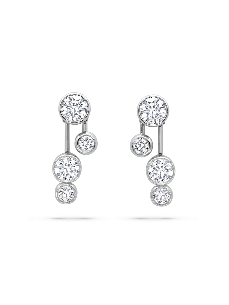 Raindance Large Detachable Double Drop Platinum Earrings