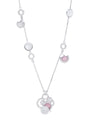 Raindrop Moonstone Pink Opal White Gold Necklace