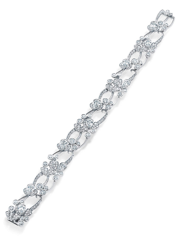 Chalk Stream Open Platinum Diamond Bracelet