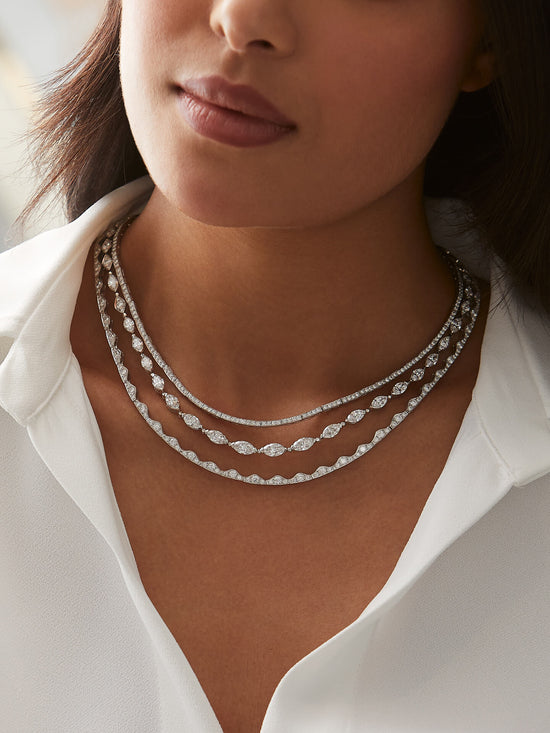 The Tide Triple Row Diamond Collar