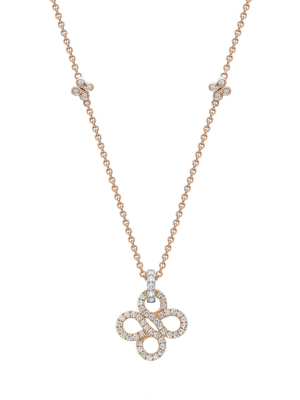 Be Boodles Pavé Rose Gold and Platinum Pendant