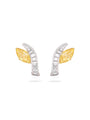 Yellow Diamond Snake Design Earrings