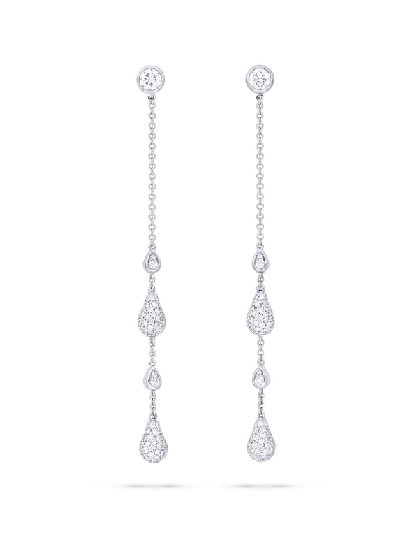 Orchard White Gold Pavé Diamond Drop Earrings