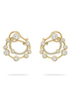 Waterfall Double Hoop Yellow Gold Earrings
