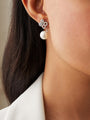 Be Boodles White Gold Diamond Pearl Earrings