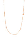 Orchard Long Multi Charm Rose Gold Necklace