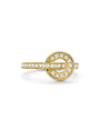 Roulette Yellow Gold Flip Ring with Pavé Diamond Band