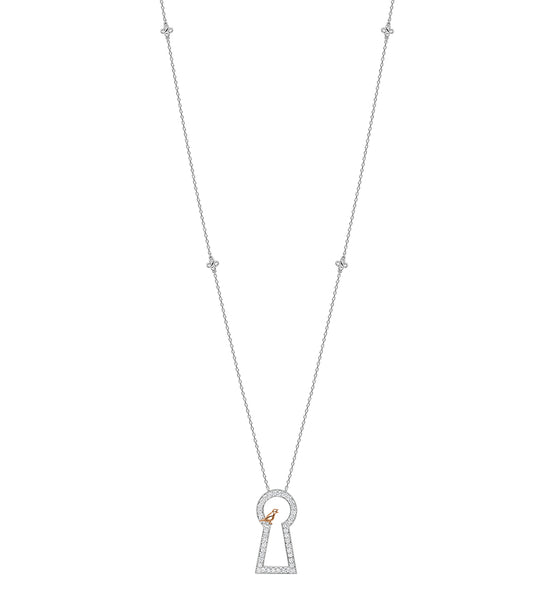 Secret Garden Large Platinum Keyway Pendant