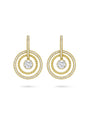 Roulette Single Stone Yellow Gold Drop Earrings